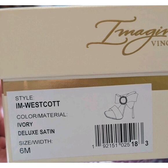 Imagine Vince Camuto IM-WESTCOTT Heels Shoes 6M Ivory Satin - Picture 6 of 12